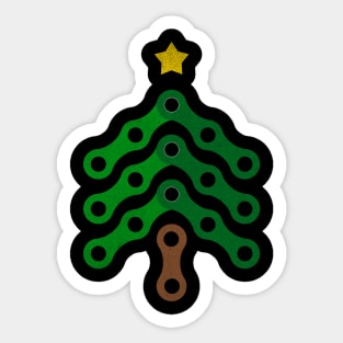 Cyclist Christmas Tree Sticker